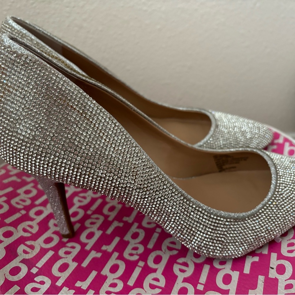 INC Silver Heels worn once for wedding.